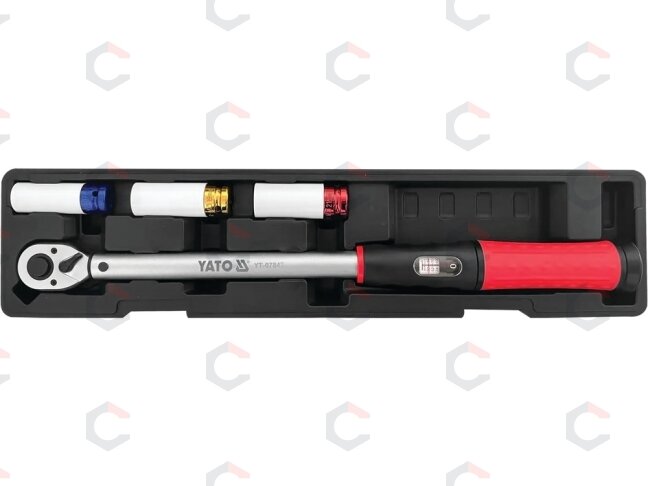 Dinamometrinio rakto rinkinys ratų keitimui | 1/2" | 40–220 Nm | 4 vnt. (YT-07847) Dinamometrinio rakto rinkinys ratų keitimui | 1/2" | 40–220 Nm | 4 vnt. (YT-07847)