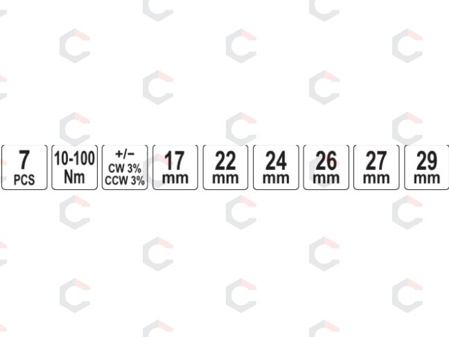 Dinamometrinio rakto rinkinys kondicionavimo sistemoms | 10–100 Nm | 7 vnt. | YATO (YT-24770) 7 Dinamometrinio rakto rinkinys kondicionavimo sistemoms | 10–100 Nm | 7 vnt. | YATO (YT-24770) 7