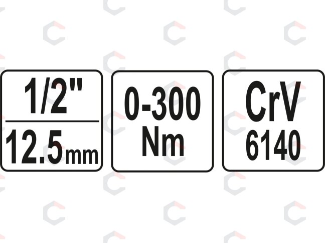 Dinamometrinis raktas | švytuoklinis | 12.5 mm (1/2") | 0-300 Nm (YT-07641) 2
