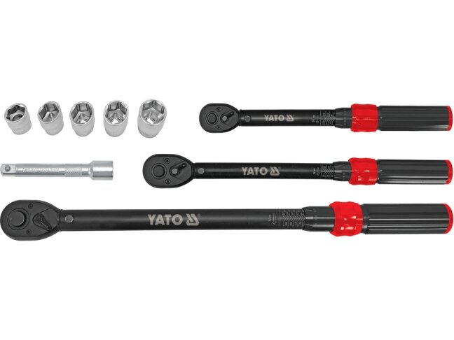 Dinamometrinių raktų rinkinys | 1/4", 3/8", 1/2" | 2–220 Nm | 9 vnt. (YT-07716) 6 Dinamometrinių raktų rinkinys | 1/4", 3/8", 1/2" | 2–220 Nm | 9 vnt. (YT-07716) 6