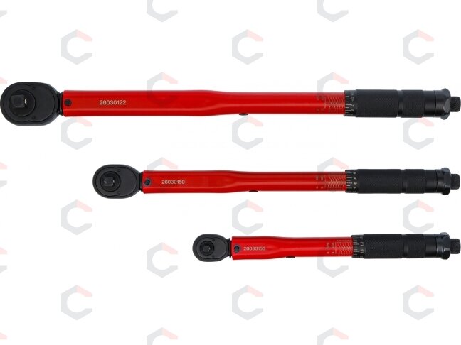 Dinamometrinių raktų rinkinys | 1/4", 3/8", 1/2" | 2–210 Nm | 3 vnt. (90114) 7 Dinamometrinių raktų rinkinys | 1/4", 3/8", 1/2" | 2–210 Nm | 3 vnt. (90114) 7
