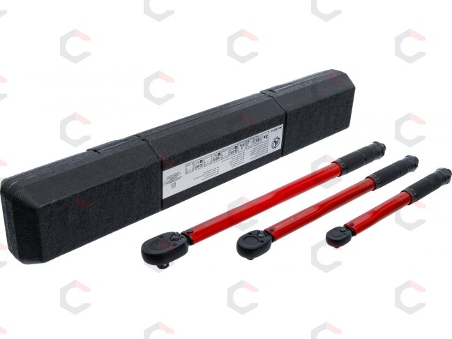 Dinamometrinių raktų rinkinys | 1/4", 3/8", 1/2" | 2–210 Nm | 3 vnt. (90114) Dinamometrinių raktų rinkinys | 1/4", 3/8", 1/2" | 2–210 Nm | 3 vnt. (90114)