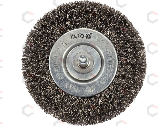 Diskinis šepetys su kotu | nerūdijantis plienas | INOX | 75 mm (YT-47568) 1 Diskinis šepetys su kotu | nerūdijantis plienas | INOX | 75 mm (YT-47568) 1