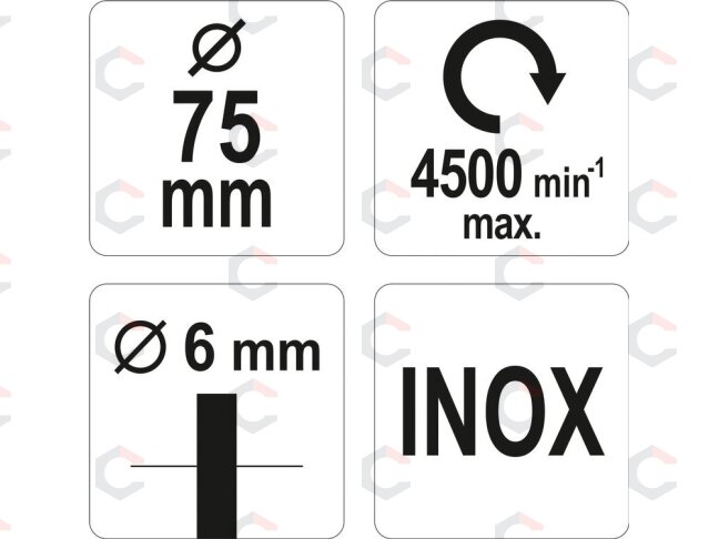 Diskinis šepetys su kotu | nerūdijantis plienas | INOX | 75 mm (YT-47568) 3 Diskinis šepetys su kotu | nerūdijantis plienas | INOX | 75 mm (YT-47568) 3