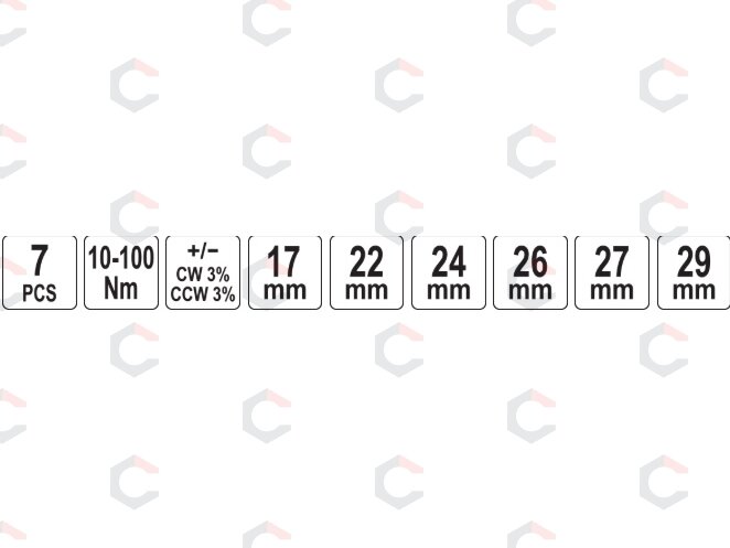 Dinamometrinio rakto rinkinys kondicionavimo sistemoms | 10–100 Nm | 7 vnt. | YATO (YT-24770) 7 Dinamometrinio rakto rinkinys kondicionavimo sistemoms | 10–100 Nm | 7 vnt. | YATO (YT-24770) 7