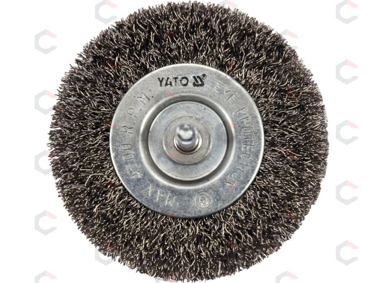 Diskinis šepetys su kotu | nerūdijantis plienas | INOX | 75 mm (YT-47568) 1 Diskinis šepetys su kotu | nerūdijantis plienas | INOX | 75 mm (YT-47568) 1
