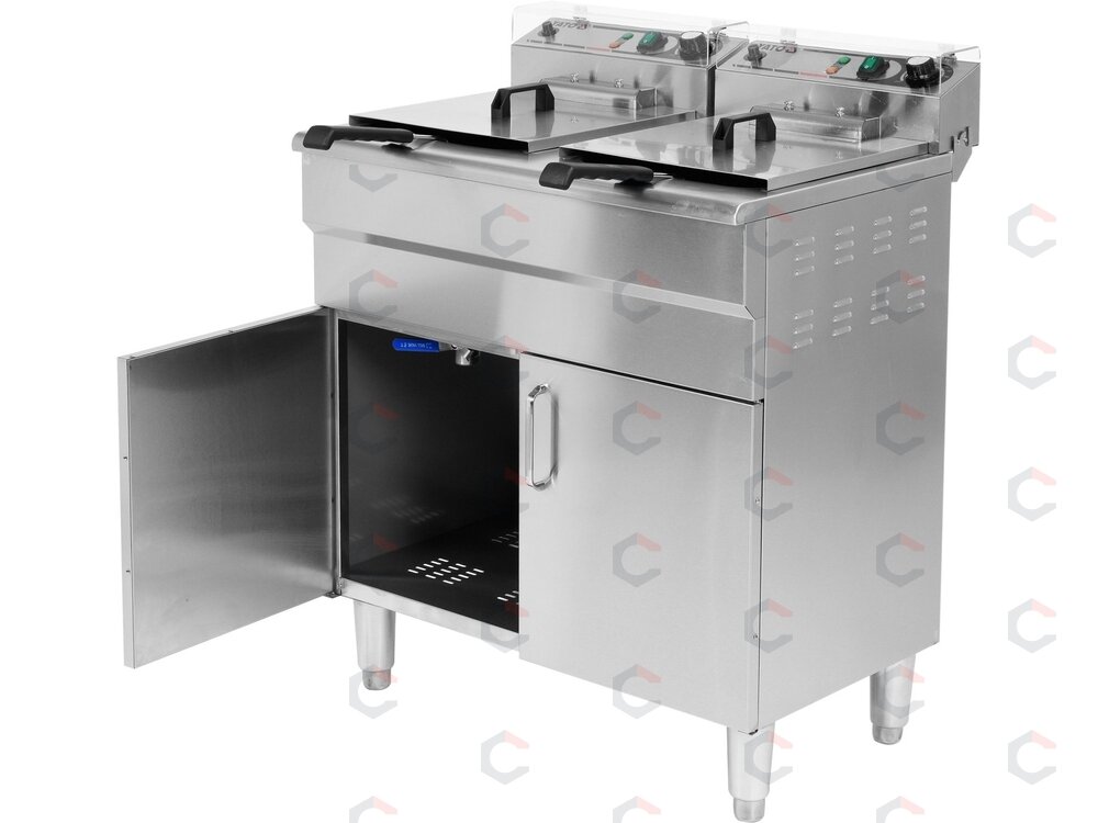 Elektrinė gruzdintuvė su spintele | 2 × 11,5 l (YG-04638) 2 Elektrinė gruzdintuvė su spintele | 2 × 11,5 l (YG-04638) 2