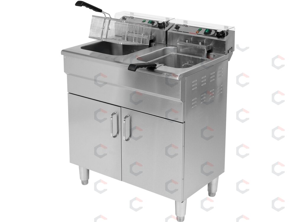 Elektrinė gruzdintuvė su spintele | 2 × 11,5 l (YG-04638) 4 Elektrinė gruzdintuvė su spintele | 2 × 11,5 l (YG-04638) 4