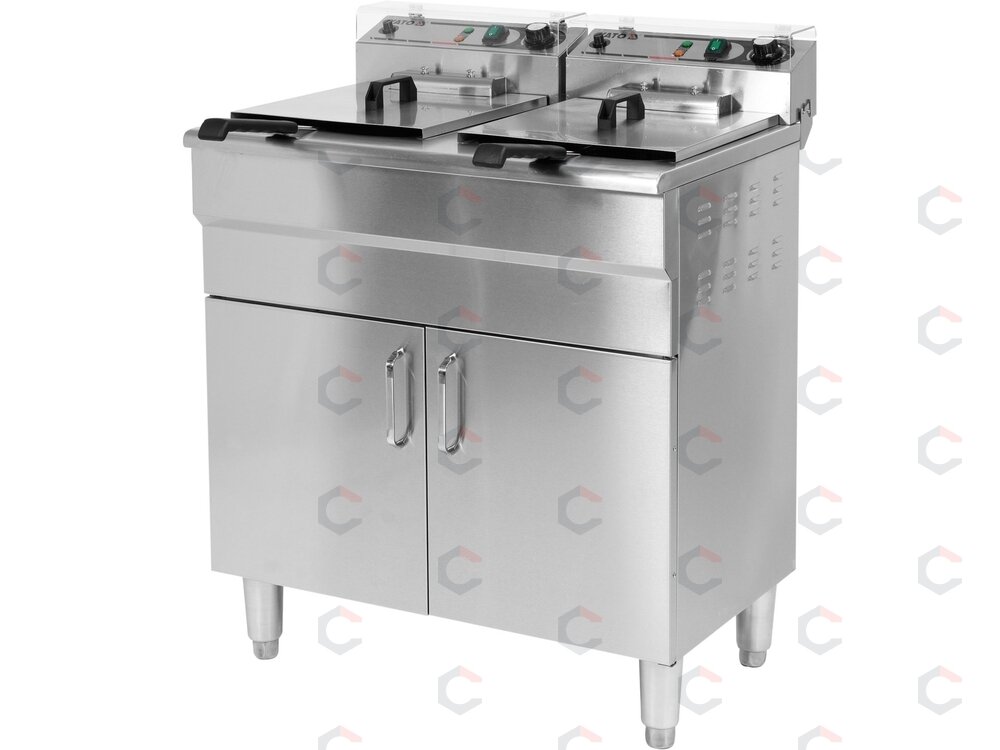 Elektrinė gruzdintuvė su spintele | 2 × 11,5 l (YG-04638) Elektrinė gruzdintuvė su spintele | 2 × 11,5 l (YG-04638)