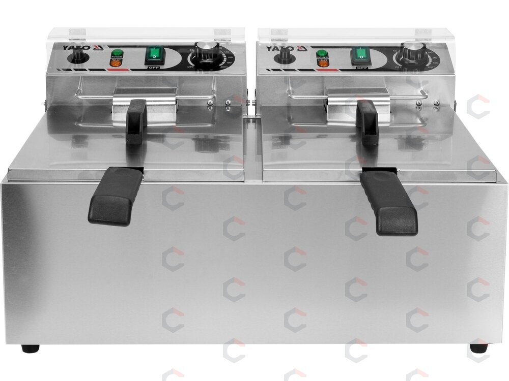 Elektrinė gruzdintuvė dviguba | 2 × 8 l | 2 × 3,3 kW (YG-04623) 1 Elektrinė gruzdintuvė dviguba | 2 × 8 l | 2 × 3,3 kW (YG-04623) 1