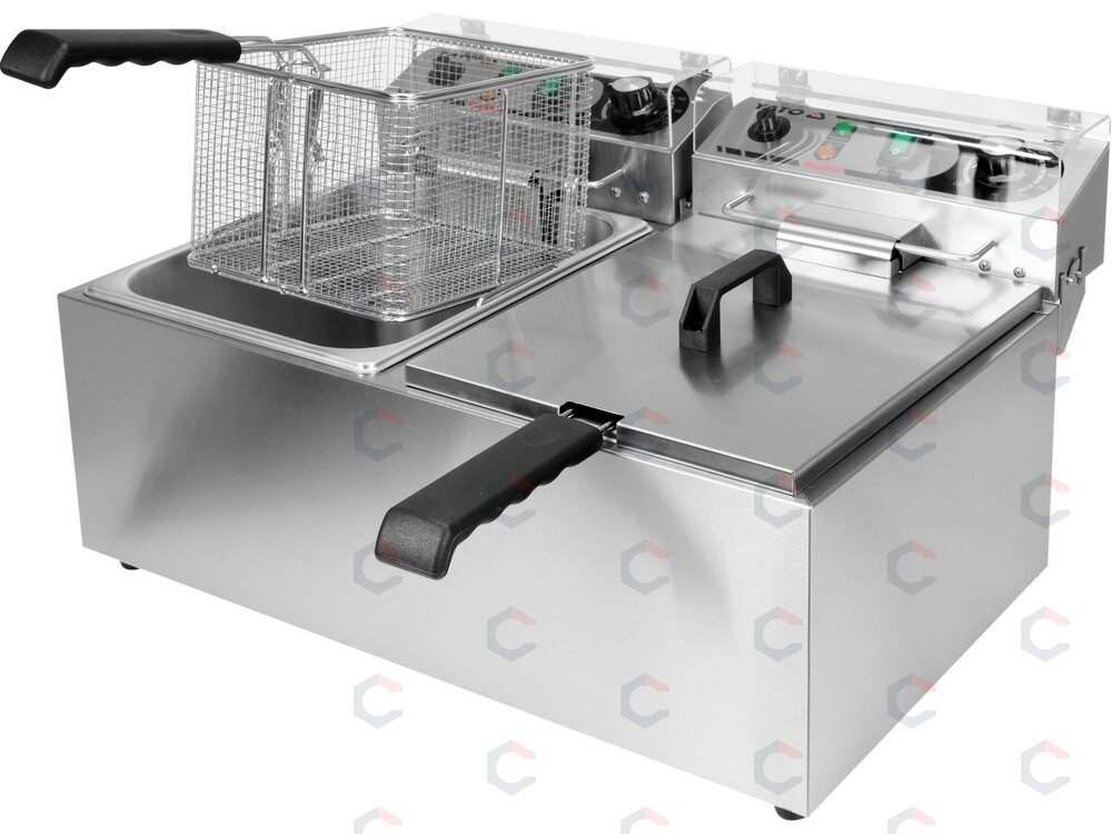 Elektrinė gruzdintuvė dviguba | 2 × 8 l | 2 × 3,3 kW (YG-04623) 2