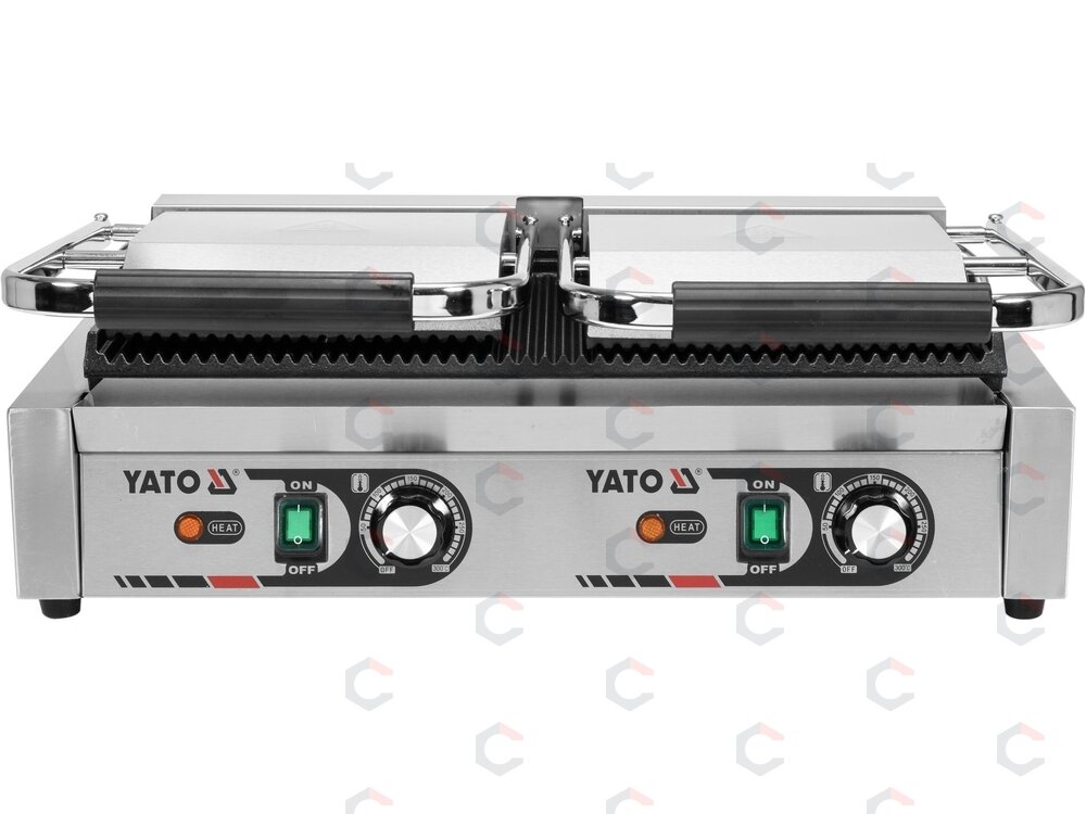 Dvigubas kontaktinis grilis YATO | rifliuotas | 3,6 kW (YG-04560) 2 Dvigubas kontaktinis grilis YATO | rifliuotas | 3,6 kW (YG-04560) 2