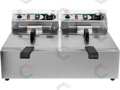 Elektrinė gruzdintuvė dviguba | 2 × 6 l | 2 × 3 kW (YG-04622) Elektrinė gruzdintuvė dviguba | 2 × 6 l | 2 × 3 kW (YG-04622)