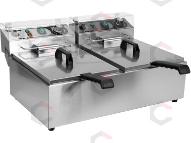 Elektrinė gruzdintuvė dviguba | 2 × 6 l | 2 × 3 kW (YG-04622) Elektrinė gruzdintuvė dviguba | 2 × 6 l | 2 × 3 kW (YG-04622)