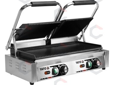 Dvigubas kontaktinis grilis YATO | rifliuotas | 3,6 kW (YG-04560)