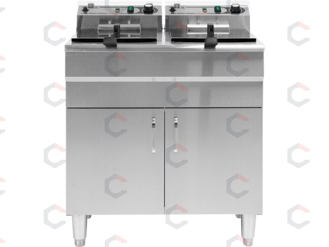 Elektrinė gruzdintuvė su spintele | 2 × 11,5 l (YG-04638) 1 Elektrinė gruzdintuvė su spintele | 2 × 11,5 l (YG-04638) 1