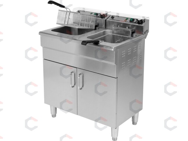 Elektrinė gruzdintuvė su spintele | 2 × 11,5 l (YG-04638) 4 Elektrinė gruzdintuvė su spintele | 2 × 11,5 l (YG-04638) 4