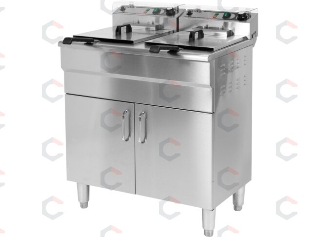 Elektrinė gruzdintuvė su spintele | 2 × 11,5 l (YG-04638) Elektrinė gruzdintuvė su spintele | 2 × 11,5 l (YG-04638)