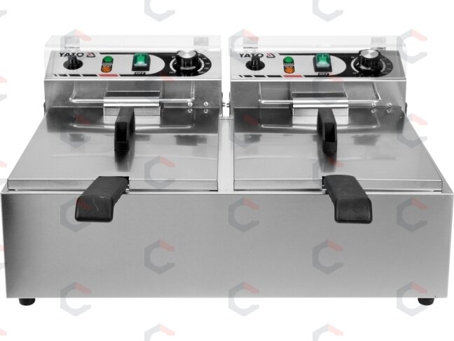 Elektrinė gruzdintuvė dviguba | 2 × 6 l | 2 × 3 kW (YG-04622) 1 Elektrinė gruzdintuvė dviguba | 2 × 6 l | 2 × 3 kW (YG-04622) 1