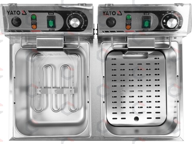 Elektrinė gruzdintuvė dviguba | 2 × 6 l | 2 × 3 kW (YG-04622) 3 Elektrinė gruzdintuvė dviguba | 2 × 6 l | 2 × 3 kW (YG-04622) 3