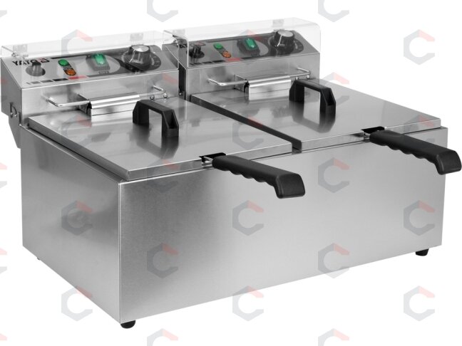 Elektrinė gruzdintuvė dviguba | 2 × 8 l | 2 × 3,3 kW (YG-04623)