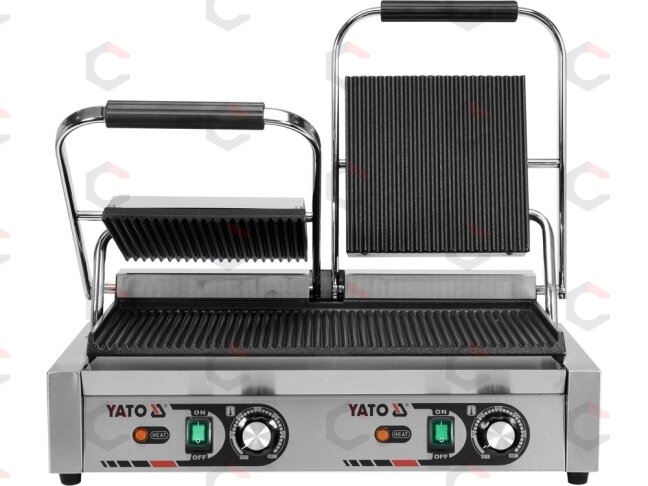 Dvigubas kontaktinis grilis YATO | rifliuotas | 3,6 kW (YG-04560) 1 Dvigubas kontaktinis grilis YATO | rifliuotas | 3,6 kW (YG-04560) 1