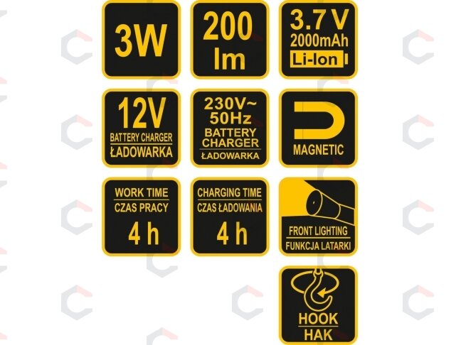 Drbo lempa | akumuliatorinė | COB LED Li-ion 3.7V | 2000 mAh (82719) 6 Drbo lempa | akumuliatorinė | COB LED Li-ion 3.7V | 2000 mAh (82719) 6