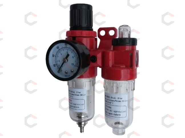 Drėgmės surinkėjas ,reguliatorius su manometru ir tepaline, 1/4" (LG-22) Drėgmės surinkėjas ,reguliatorius su manometru ir tepaline, 1/4" (LG-22)