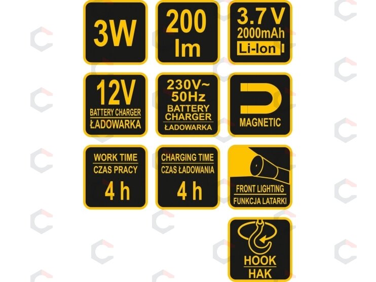 Drbo lempa | akumuliatorinė | COB LED Li-ion 3.7V | 2000 mAh (82719) 6 Drbo lempa | akumuliatorinė | COB LED Li-ion 3.7V | 2000 mAh (82719) 6