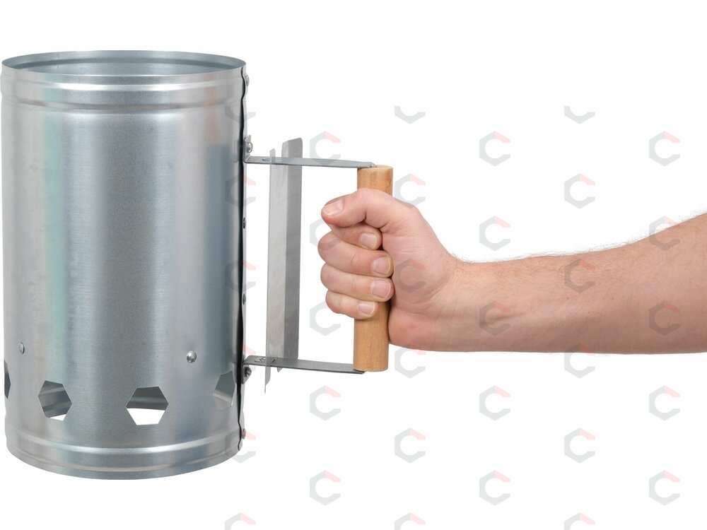 Dūmtraukis anglių užkūrimui | cinkuotas plienas | Ø 17 cm, H 27 cm (99805) 3 Dūmtraukis anglių užkūrimui | cinkuotas plienas | Ø 17 cm, H 27 cm (99805) 3