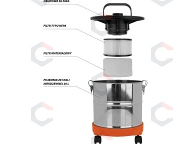 Dulkių, pelenų siurblys | 20L / 800 W (78870)
