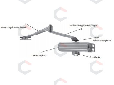Durų uždarytuvas/pritraukėjas sidabrinis | 45-65 kg (78463) Durų uždarytuvas/pritraukėjas sidabrinis | 45-65 kg (78463)