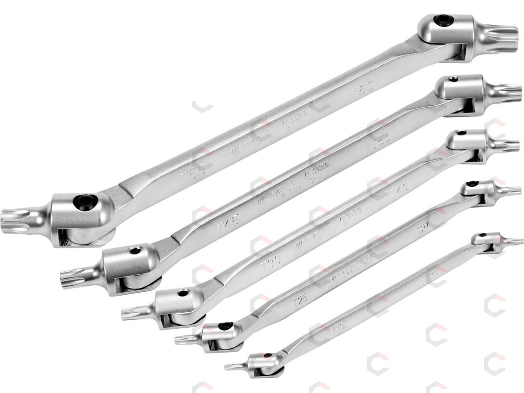Dvipusių šarnyrinių raktų rinkinys | T-Star (Torx) T15 -T60 (YT-05320) Dvipusių šarnyrinių raktų rinkinys | T-Star (Torx) T15 -T60 (YT-05320)