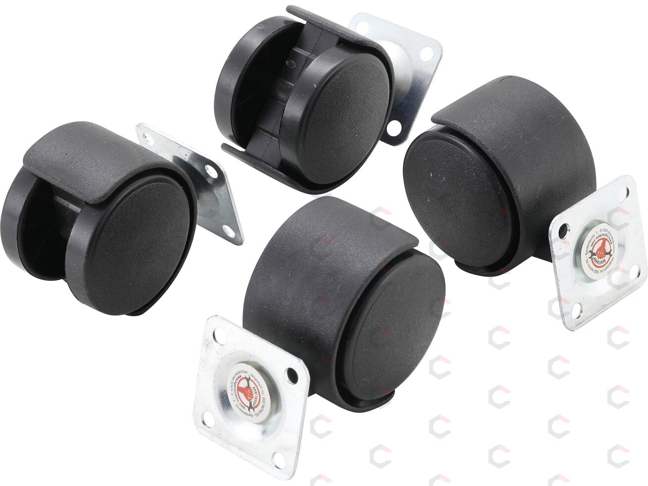 Dvigubi pasukami ratukai | Ø 40 mm | 4 vnt. (80332) 2 Dvigubi pasukami ratukai | Ø 40 mm | 4 vnt. (80332) 2