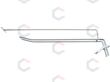 Dvigubas kabliukas prekybiniam stendui | 300 x 4,8 mm | su atramine rankena ir kryžminiu kaiščiu (89919) Dvigubas kabliukas prekybiniam stendui | 300 x 4,8 mm | su atramine rankena ir kryžminiu kaiščiu (89919)