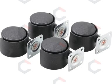 Dvigubi pasukami ratukai | Ø 40 mm | 4 vnt. (80332) Dvigubi pasukami ratukai | Ø 40 mm | 4 vnt. (80332)