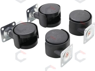 Dvigubi pasukami ratukai | Ø 40 mm | 4 vnt. (80332) Dvigubi pasukami ratukai | Ø 40 mm | 4 vnt. (80332)