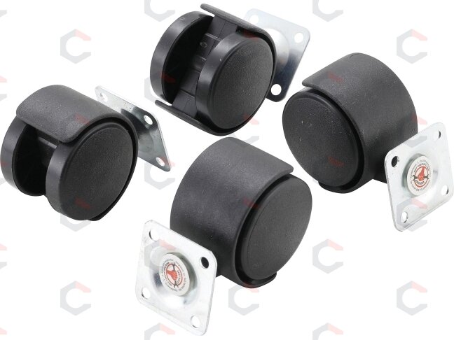 Dvigubi pasukami ratukai | Ø 40 mm | 4 vnt. (80332) 2 Dvigubi pasukami ratukai | Ø 40 mm | 4 vnt. (80332) 2