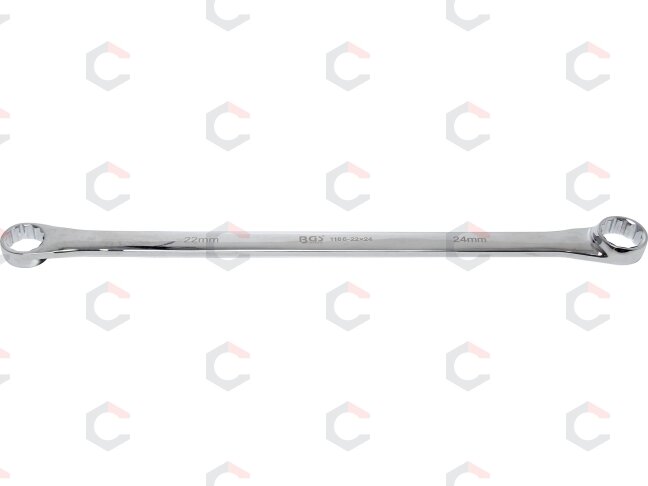 Ypač ilgas dvigubas žiedinis raktas | 22 × 24 mm | 435 mm | BGS (1186-22x24) 1 Ypač ilgas dvigubas žiedinis raktas | 22 × 24 mm | 435 mm | BGS (1186-22x24) 1