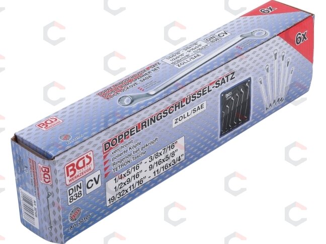Dvigubo žiedo raktų rinkinys | lenkti | 1/4 "- 3/4" | Coliniai dydžiai | 6 vnt. (32105) 4 Dvigubo žiedo raktų rinkinys | lenkti | 1/4 "- 3/4" | Coliniai dydžiai | 6 vnt. (32105) 4