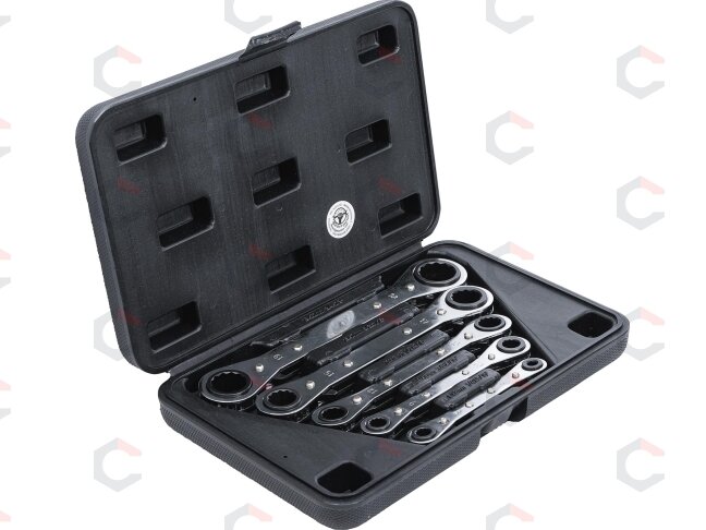 Dvipusiai terkšliniai veržliarakčiai | su reversu | 6 x 8-19 x 22 mm | 5 vnt. (1450) 2 Dvipusiai terkšliniai veržliarakčiai | su reversu | 6 x 8-19 x 22 mm | 5 vnt. (1450) 2