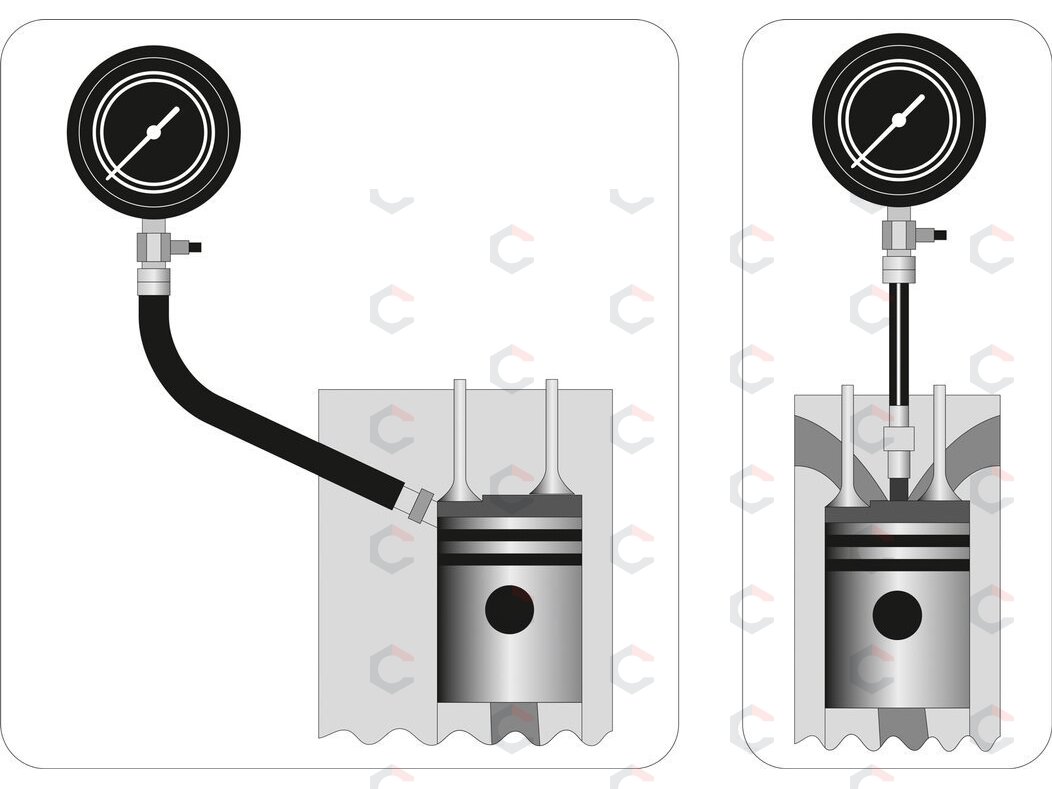 Dyzelinis kompresijos matuoklis su adapteriais (YT-73072) 4 Dyzelinis kompresijos matuoklis su adapteriais (YT-73072) 4