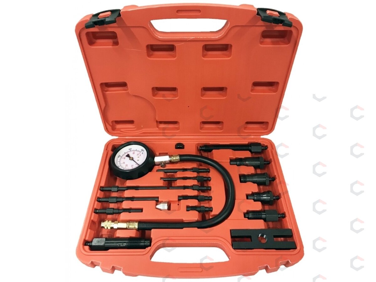 Dyzelinis kompresijos matuoklis su adapteriais (62660V-1) Dyzelinis kompresijos matuoklis su adapteriais (62660V-1)