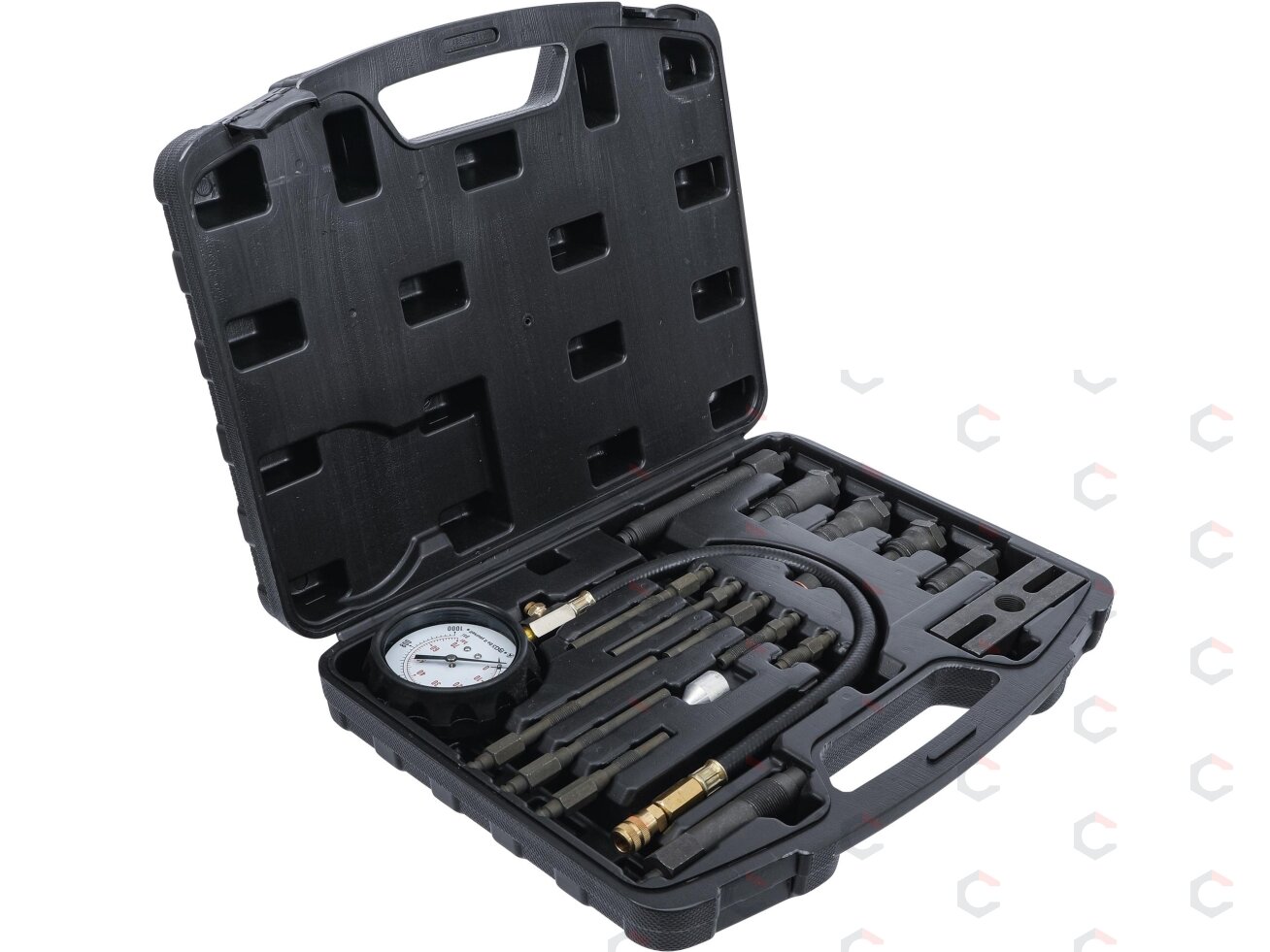 Dyzelinis kompresijos matuoklis su adapteriais (62660) 3 Dyzelinis kompresijos matuoklis su adapteriais (62660) 3