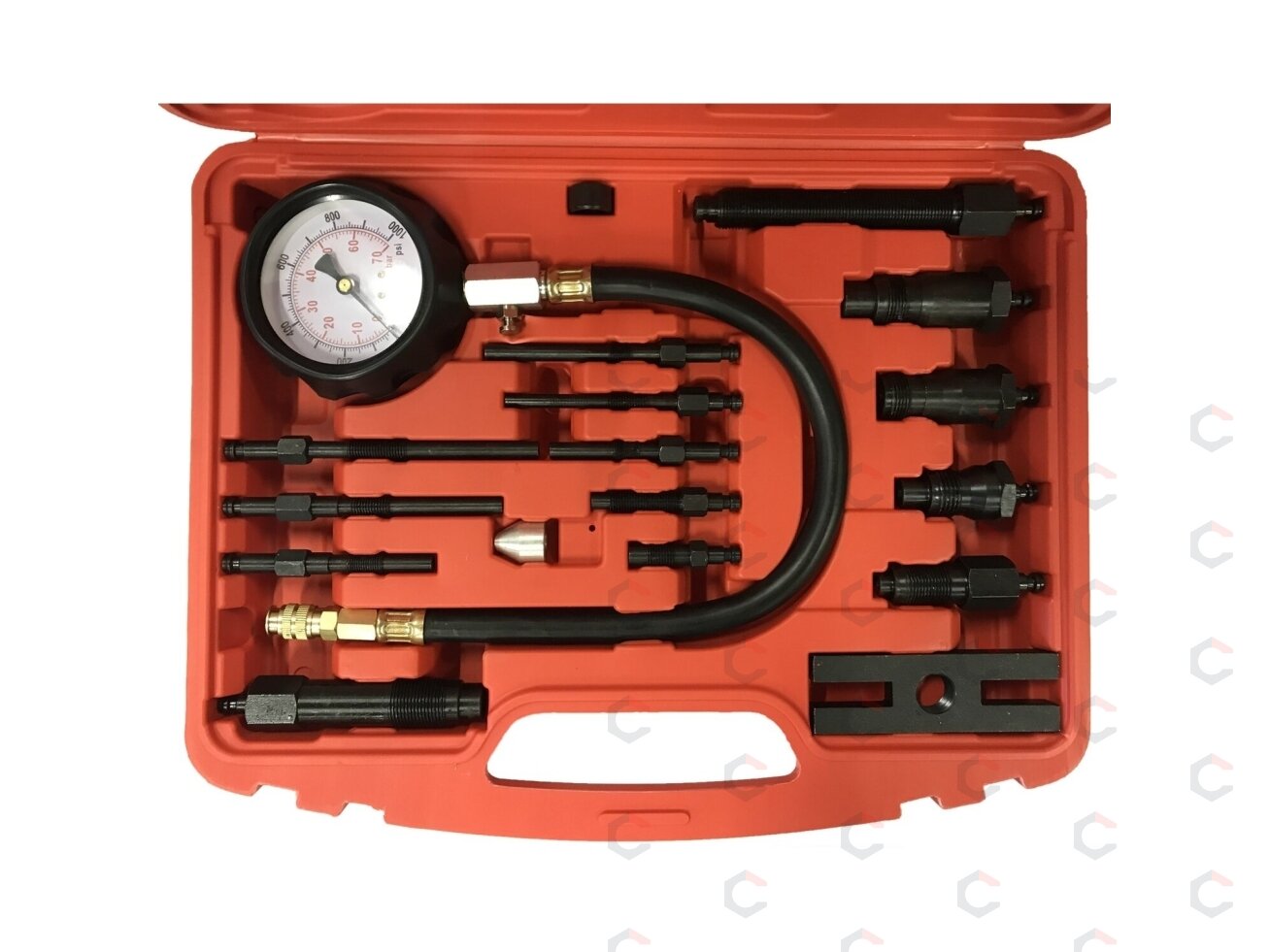 Dyzelinis kompresijos matuoklis su adapteriais (62660V-1) 1 Dyzelinis kompresijos matuoklis su adapteriais (62660V-1) 1