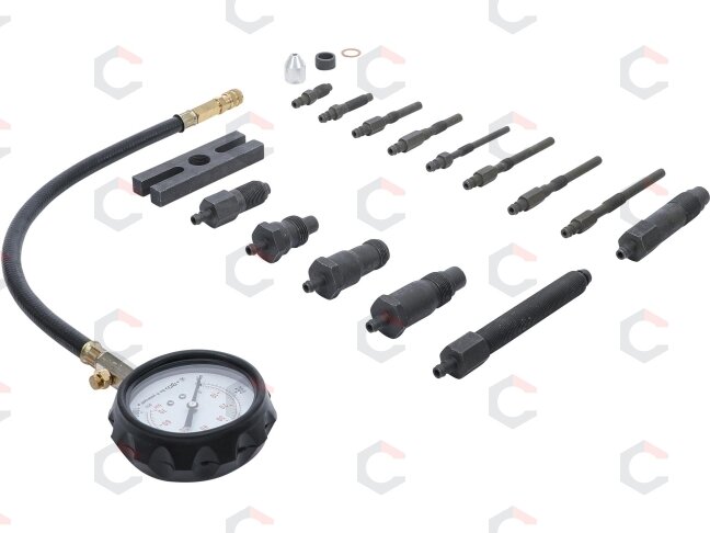 Dyzelinis kompresijos matuoklis su adapteriais (62660) 1 Dyzelinis kompresijos matuoklis su adapteriais (62660) 1
