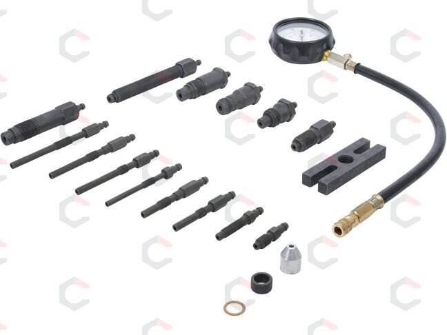 Dyzelinis kompresijos matuoklis su adapteriais (62660) 2 Dyzelinis kompresijos matuoklis su adapteriais (62660) 2