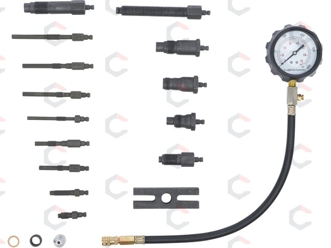 Dyzelinis kompresijos matuoklis su adapteriais (62660) 6 Dyzelinis kompresijos matuoklis su adapteriais (62660) 6