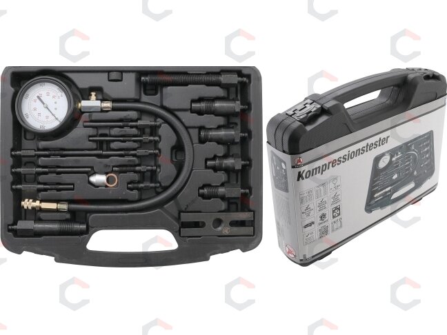 Dyzelinis kompresijos matuoklis su adapteriais (62660) 9 Dyzelinis kompresijos matuoklis su adapteriais (62660) 9