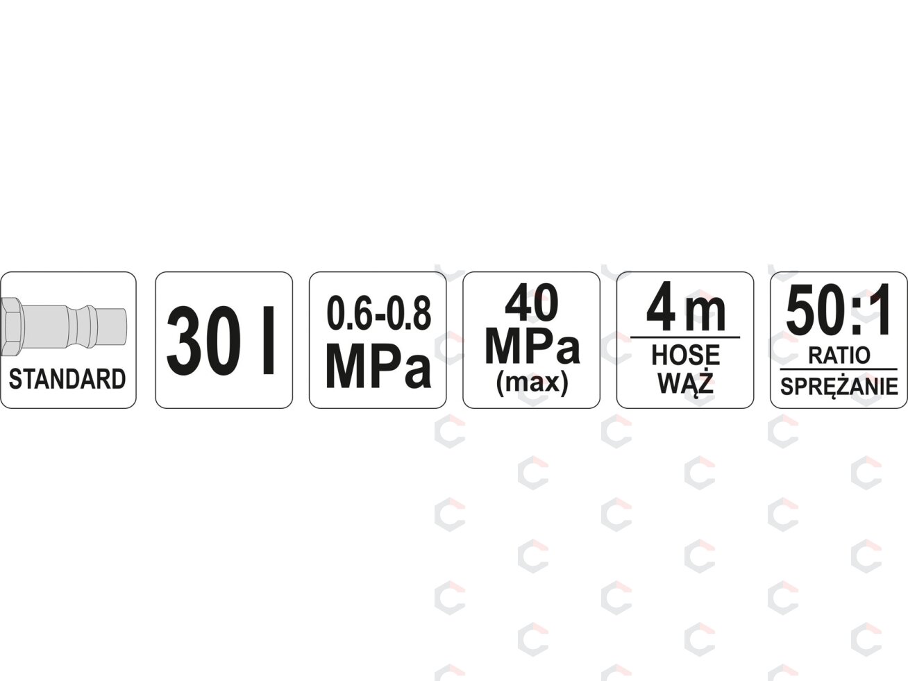 Efektyvus pneumatinis tepimo įrenginys | 30 L (YT-07068) 2